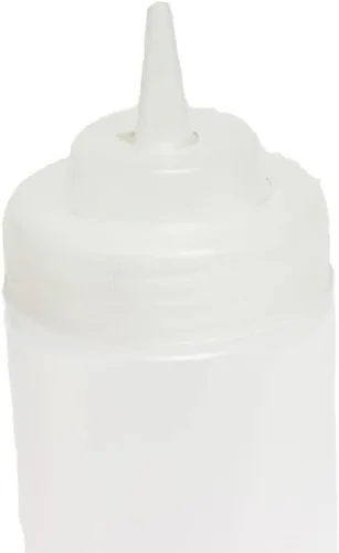 Vista 5 de TrueCraftware - Juego de 6 botellas dispensadoras de condimentos transparentes de boca ancha de 24 onzas, a prueba de fugas, botellas para aderezo