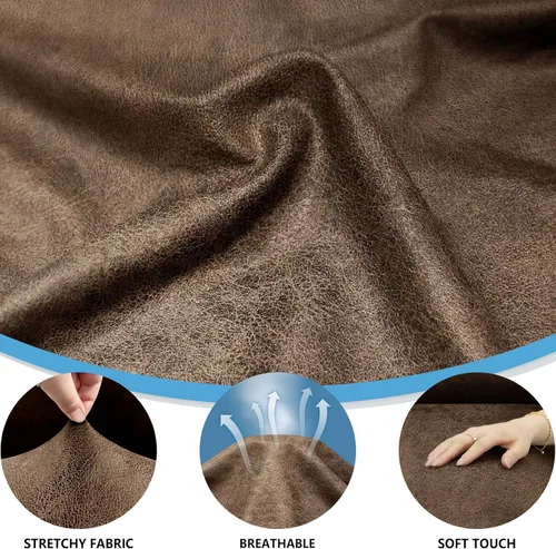 Vista 118 de Fundas para Sillón de 2 Piezas con Cojín en T, Fundas de Aspecto de Cuero para Sofá, Fundas para Sillas, Protector de Muebles Elástico, Funda
