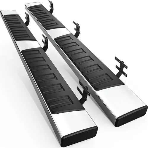 Vista 8 de Estribos de 6 pulgadas compatibles con Dodge Ram 1500 Quad Cab/Extended Cab 2009-2018, Dodge Ram 1500 Classic 2019-2024, barras Nerf de caída