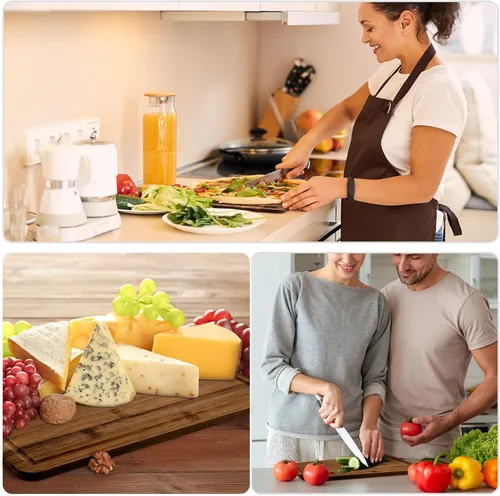 Vista 7 de Patelai Juego de 12 tablas de cortar lisas a granel para cocina, tablas de cortar rectangulares en blanco, tablas de servir para manualidades