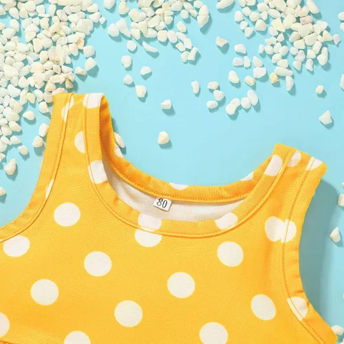 Vista 3 de Traje de baño de verano para niñas pequeñas, sin mangas, a rayas, traje de baño de dos piezas, bikini de playa