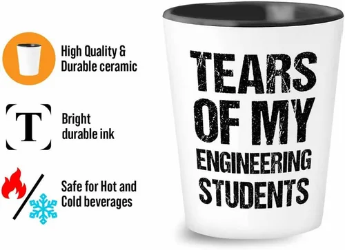 Vista 3 de Lágrimas de mi vaso de chupito de 1.5 onzas – estudiantes de ingeniero – Regalos electrónicos de ingeniero de regalo para hombres Física Ingeniero