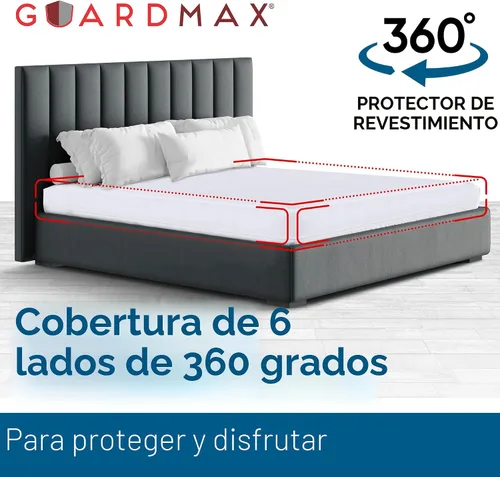 Vista 8 de Guardmax Protector de colchón individual con cremallera, funda de colchón 1 - Blanco