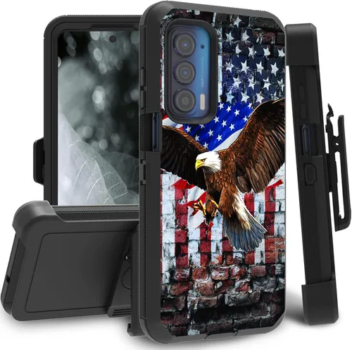 Vista 19 de Funda para Motorola Edge 2021 / Moto Edge 5G UW, protección resistente de 3 capas híbridas a prueba de golpes con funda de clip para cinturón