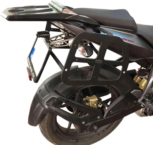 Vista 3 de GP Kompozit Portaequipajes lateral negro compatible con Bajaj Pulsar NS200 2011-2023