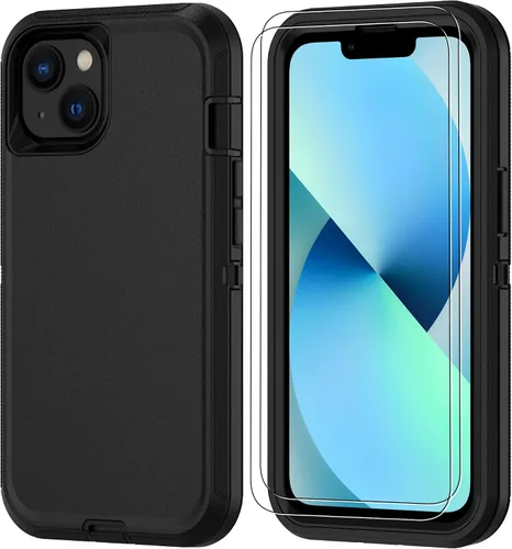 Vista 12 de Jshru para iPhone XR Funda con [2 Pack] Protector de Pantalla HD, [Grado Militar] 3-en-1 Resistente Protector de Cuerpo Completo a Prueba de Negro