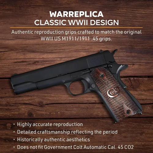 Vista 66 de WWII US M1911 / 1911 .45 Puños de madera - Reproducción