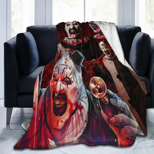Vista 8 de Terrifier - Manta de microforro polar ultrasuave para niños y adultos, para todas las estaciones, para oficina, empresa, hogar, sofá, cama, sofá, 40