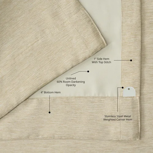 Vista 7 de HPD Half Price Drapes Bellino - Cortinas de oscurecimiento de habitación de 63 pulgadas de largo, para dormitorio y sala de estar (1 panel), 50