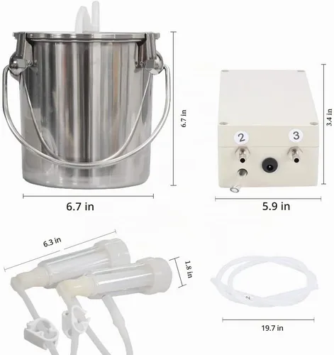 Vista 2 de ordeñadora eléctrica del vacío de la pulsación de la cabra 3L con 2 tazas