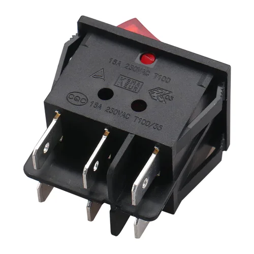 Vista 5 de Baomain - 1 paquete de interruptor basculante doble con luz roja, ON/Off DPDT de 6 pines, 16 A/250 V CA, 16 A/125 V CA, listado UR VDE