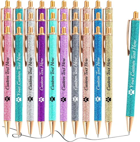 Vista 83 de Aolun 10 bolígrafos personalizados con nombre, bolígrafo retráctil con mensaje de texto para mujeres, enfermeras, escritura, cumpleaños, graduación