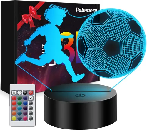 Vista 10 de Regalos de fútbol para niños de 8 a 12 años, lámpara de fútbol con ilusión 3D, regalos para niños, adolescentes, niños y niñas, 5, 6, 7, 8, 9, 10