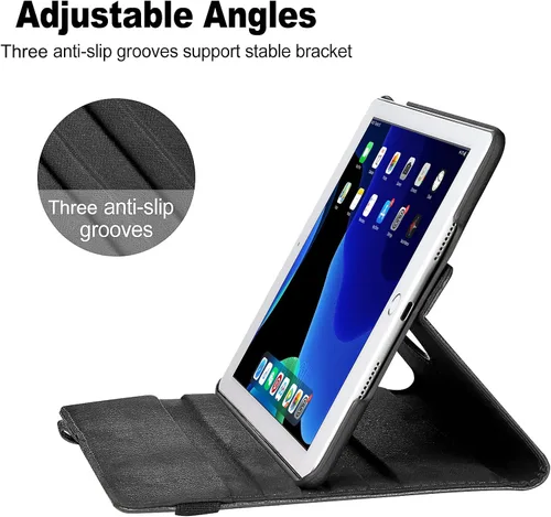 Vista 7 de Samsung 10.2 Estuche - Compatible con tabletas 2021/2020/2019 - Funda giratoria de 360 grados con función de encendido y apagado (Negro)
