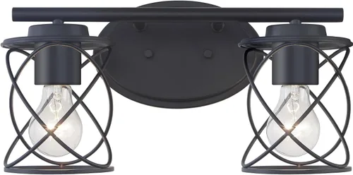 Vista 12 de mavcadonf Luces de Tocador de Baño de 2 Luces, Lámparas de Baño sobre el Espejo, Luz de Tocador Dorado Cepillado, Luces de Pared de Estilo Rústico