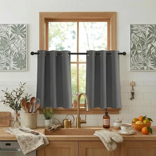 Vista 51 de RYB HOME - Cortinas para armario de 36 pulgadas, cortinas para oscurecer la habitación con ojales resistentes a la oxidación, cortinas de Aqua