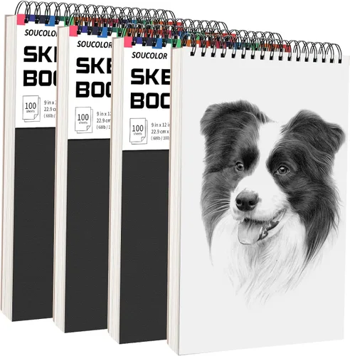 Vista 30 de Soucolor Suministros Escolares Cuaderno de bocetos de 9 x 12 pulgadas para profesor y estudiante de secundaria, paquete de 1 cuaderno de bocetos