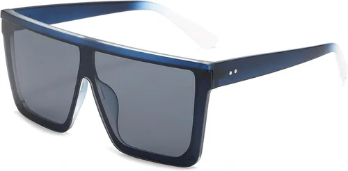 Vista 14 de Dollger - Gafas de sol cuadradas de gran tamaño para mujer y hombre, de moda, armazón negro con parte superior plana
