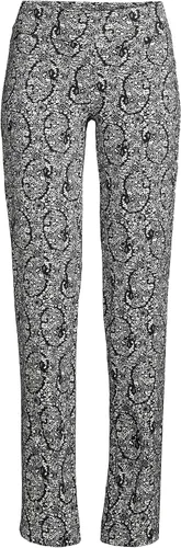 Vista 5 de Lands' End - Pantalones de cintura elástica para mujer, tiro alto, fáciles de poner, pierna recta