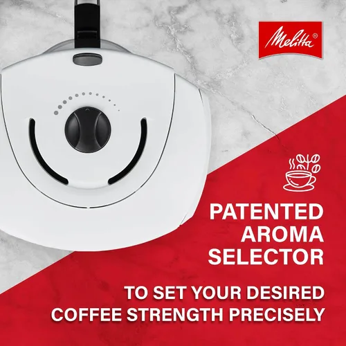 Vista 2 de Melitta Cafetera de goteo Aroma Enhance con jarra de vidrio Capacidad de 10 tazas Blanco