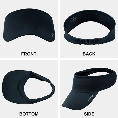 Vista 6 de Sukeen Visera elástica refrescante de tamaño libre con protección UV, visera pico para golf, tenis, ciclismo, correr