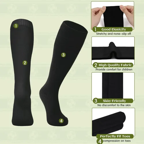Vista 5 de American Trends Kids Soccer Socks Youth Boys Baseball Youth Football Softball Girls Knee High Socks 6 Pairs