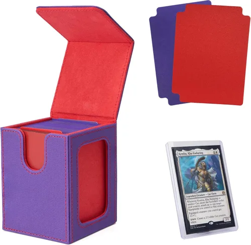 Vista 8 de Venssu MTG Caja de cubierta con pantalla Commander, funda para cartas de ángel para 120 tarjetas de una sola funda, caja de almacenamiento
