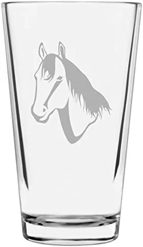 Vista 15 de Shetland Pony (cuerpo) - Vaso de pinta grabado con temática de caballo alternativo de 16 onzas