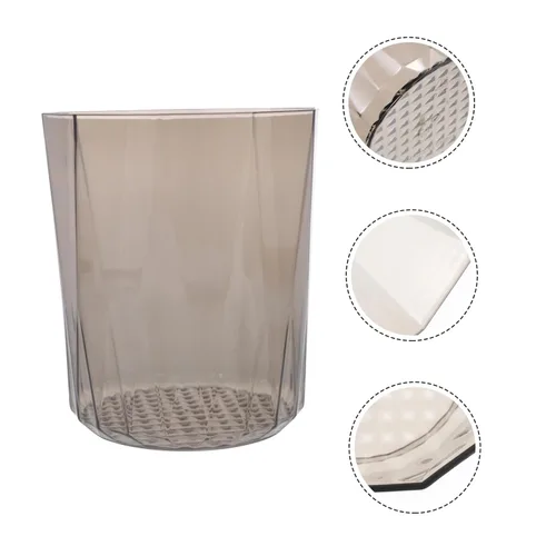 Vista 4 de CHILDWEET Cubo de basura transparente de escritorio, papelera para el hogar, mini cubo de basura para almacenamiento de residuos, mini bote