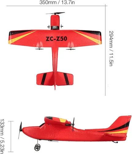 Vista 4 de GoolRC Avión Z50 RC, 2.4G 2CH Avión de control remoto, planeador de avión RC de espuma EPP con giroscopio RTF fácil de volar para principiantes