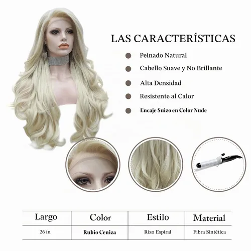 Vista 4 de IMSTYLE Peluca rubia con encaje frontal, pelucas de cabello sintético de onda larga para mujer, línea capilar natural, cabello rubio seguro al Rubio