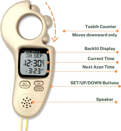 Vista 4 de Tiempo de oración islámica y recordatorio de sonido Athan contador digital Tasbih, reloj Azan completo para Estados Unidos y todo el mundo, portátil