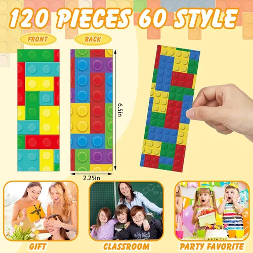 Vista 2 de Chinco Juego de 120 marcapáginas para niños, bonitos marcadores de libros, regalos para niños, diseño de dibujos animados, inspirador, paquete