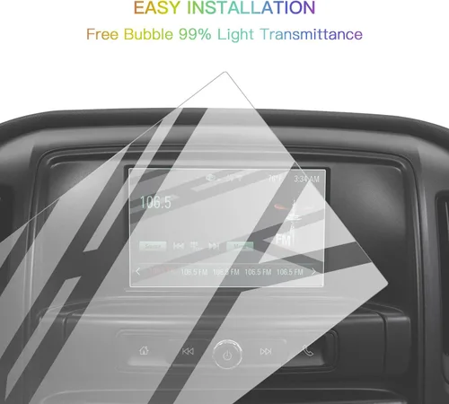 Vista 2 de SKTU Lámina protectora de pantalla para GMC Sierra 2014-2021, pantalla de navegación, vidrio templado antiexplosión, dureza 9H, antirreflejos