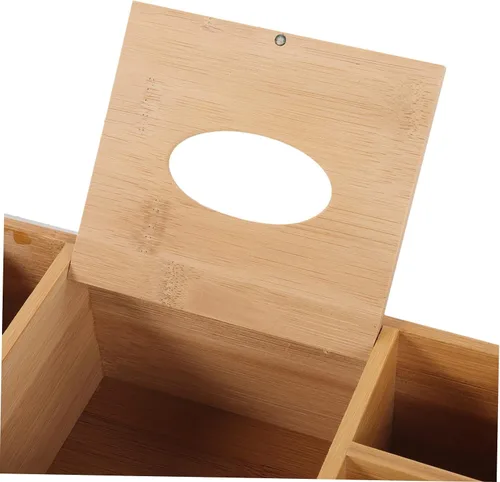 Vista 6 de EXCEART Caja de almacenamiento de bambú, organizador de almacenamiento de gafas para ojos, soporte para gafas, soporte para bolígrafo, organizador