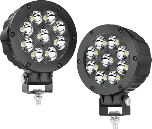 Vista 8 de AKD Parte 3.5 "Luces antiniebla LED ámbar redondas 50 W Combo Luces todoterreno redondas Spot Flood Combo Beam Round LED Fog Lights Ditch Lights