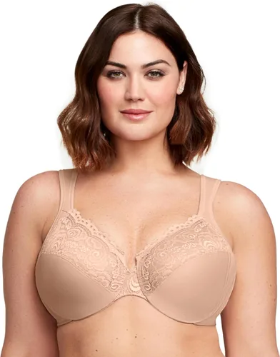 Vista 7 de Glamorise Sujetador de encaje Wonderwire de corte bajo para mujer, talla grande, #1240