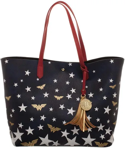 Vista 2 de Wonder Woman - Bolsa de gran tamaño color rojo blanco y azul