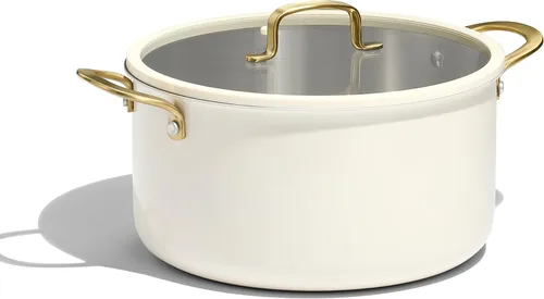 Vista 9 de CAROTE Olla de 7,6 l completamente revestida de acero inoxidable de tres capas con tapa, olla de cocina, olla de sopa, capa exterior de cerámica Azul