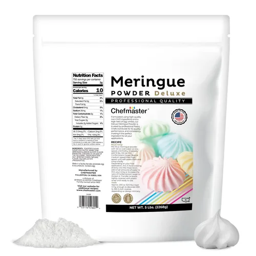 Vista 10 de Chefmaster Polvo de Merengue Deluxe, sustituto de clara de huevo de grado profesional para galletas de merengue, relleno de pastel, glaseado real