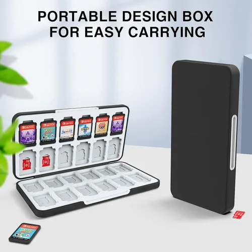 Vista 6 de HEIYING Game Card Case for Nintendo Switch& Switch OLED Game Card or Micro SD Memory Cards,Portable Switch Game Memory Card Storage with 24 Game