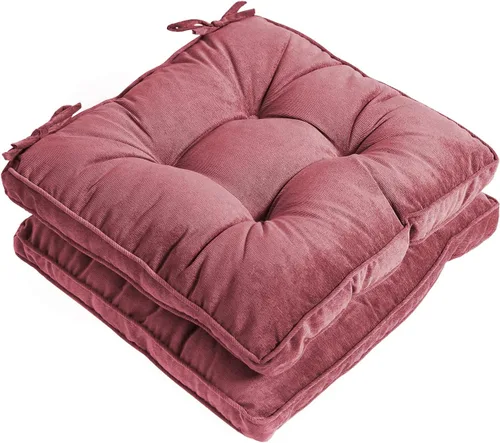 Vista 22 de Tiita Cojines para sillas de patio, cojines cuadrados de 18 x 18 pulgadas, para sillas de comedor y cocina al aire libre, juego de 2