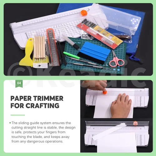 Vista 6 de Keadic 31 herramientas de modelo profesional compatibles con herramienta de deshierbe de vinilo, incluye tabla de cortar de papel, cuchillo