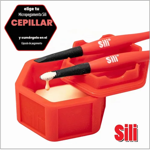 Vista 3 de Sili Kit de cepillos de pegamento con micro cepillos aplicadores de pegamento para madera y cápsula de almacenamiento