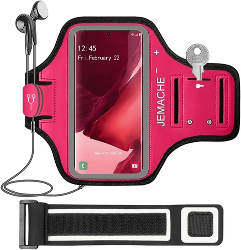 Vista 8 de Brazalete para Galaxy Note 20, 20 Ultra, resistente al agua, para entrenamiento de gimnasio y correr, para Samsung Galaxy Note 20/20 Ultra con Negro