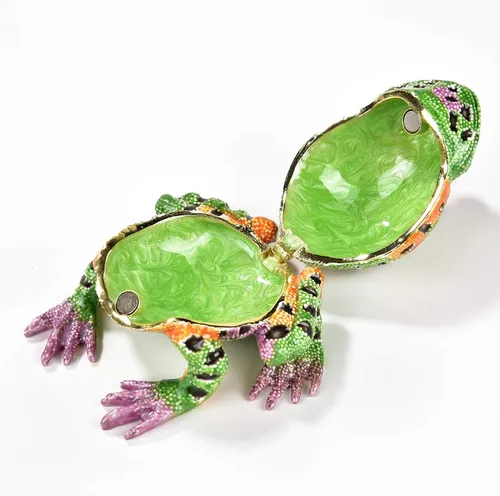 Vista 2 de KALIFANO - Joyero decorativo para mujer con cristales Swarovski y piedras preciosas en forma de lagartos hecho a mano para almacenamiento