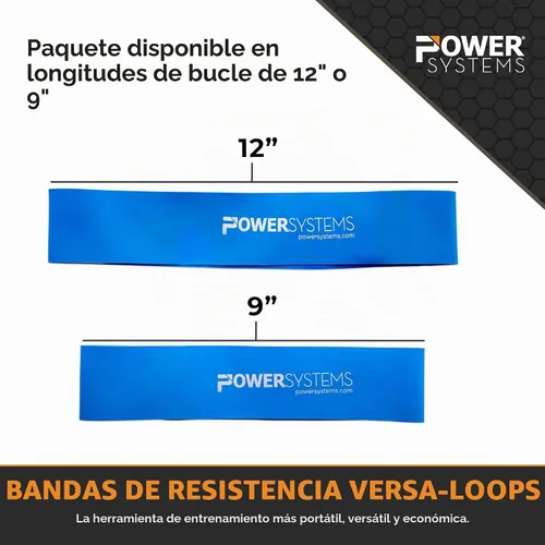 Vista 4 de Power Systems Versa Loops – Bandas de resistencia de grado comercial, juego de bandas de bucle para ejercicio, bandas elásticas para terapia física