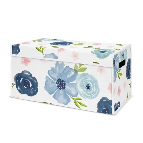 Vista 13 de Sweet Jojo Designs Caja de almacenamiento plegable de juguetes con tapa para habitación de bebé, habitación de niños, marfil, bohemio, vintage