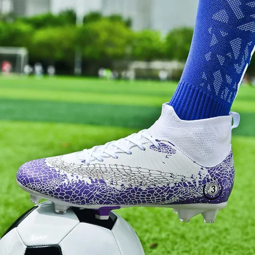 Vista 5 de Zapatos deportivos de fútbol para niños y hombres, tenis de fútbol para equipo de fútbol, ligeros, para correr, al aire libre, cómodos