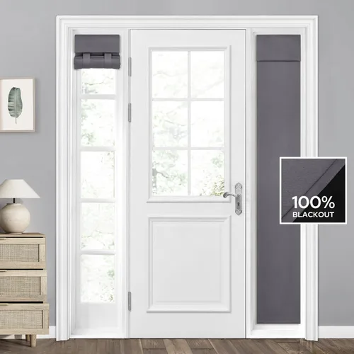 Vista 66 de HOMEIDEAS Cortinas 100% Opacas para Luces Laterales de Puerta Principal, Cubierta de Ventana de Puerta de Aula, Persianas de Privacidad